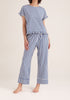 Paisie Striped Pyjama Bottoms in Blue and White