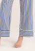 Paisie Striped Pyjama Bottoms in Blue and White Close Up