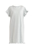 Paisie Striped Cotton Pyjama Dress in Light Blue and White Cut Out