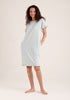 Paisie Striped Cotton Pyjama Dress in Light Blue and White