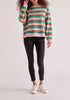 Paisie Breton Rainbow Stripe Crew Neck Sweatshirt