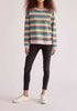 Paisie Breton Rainbow Stripe Crew Neck Sweatshirt