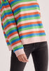 Paisie Breton Rainbow Stripe Crew Neck Sweatshirt Close Up