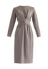 Paisie Midi Jersey Tie Dress in Grey Cut Out