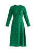Paisie Midi Dalmatian Print Dress in Green Cut Out