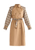 Paisie Plaid Trench Coat in Tan Cut Out
