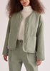 Paisie Reversible Corduroy and Fleece Jacket in Mint Green