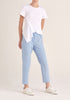 Paisie Cropped Paperbag Waist Trousers in Light Blue