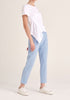 Paisie Cropped Paperbag Waist Trousers in Light Blue