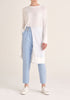 Paisie Cropped Paperbag Waist Trousers in Light Blue