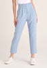 Paisie Cropped Paperbag Waist Trousers in Light Blue