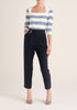 Paisie Cropped Paperbag Waist Trousers in Navy