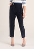 Paisie Cropped Paperbag Waist Trousers in Navy