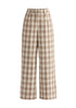 Paisie Plaid Suit Trousers in Green and Brown Tones Cut Out