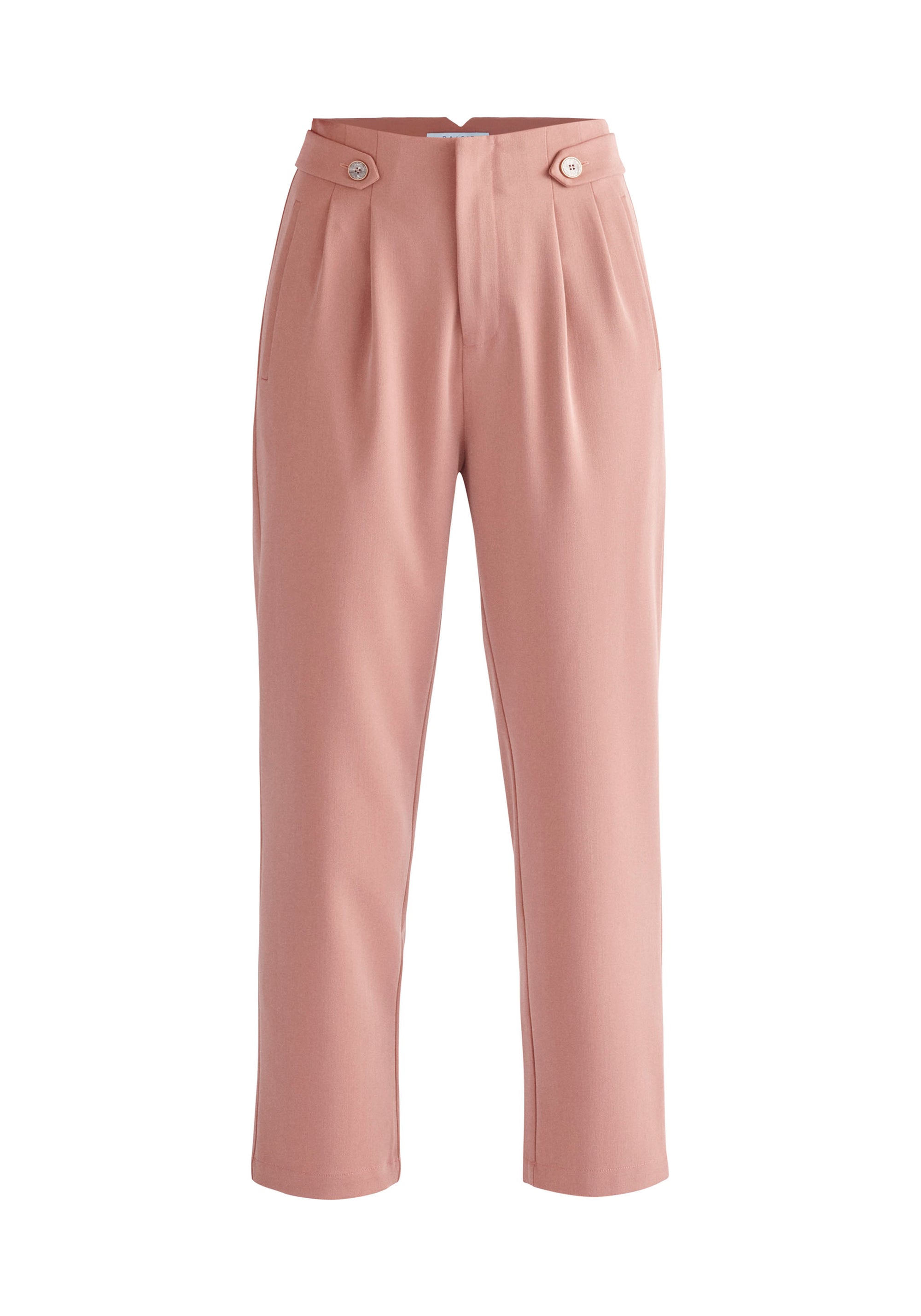 Paisie Cropped Button Detail Trousers in Pink Cut Out