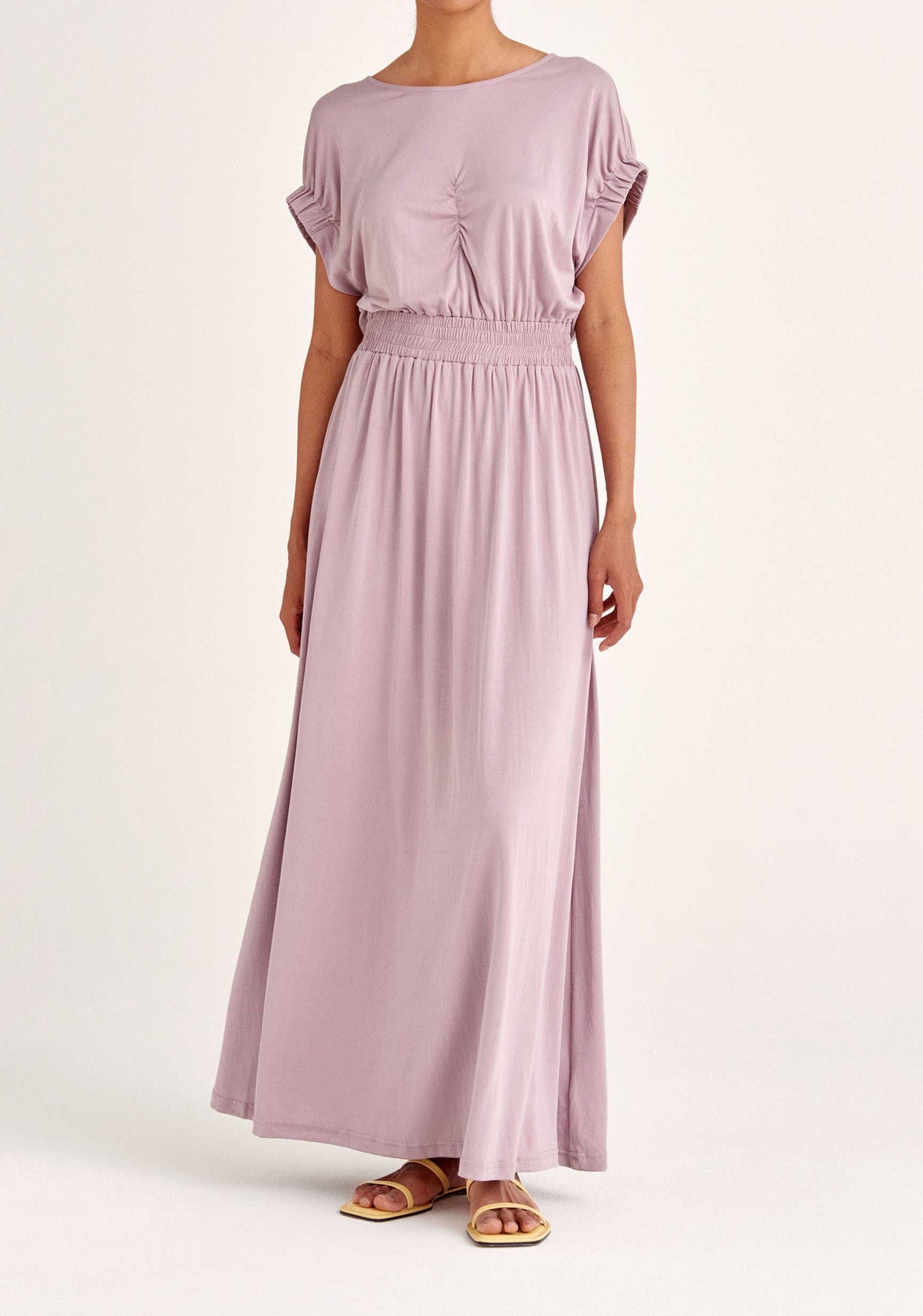 Paisie Maxi Dress with Cut Out in Lilac