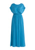 Paisie Maxi Dress with Cut Out in Blue Cut Out