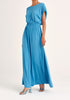 Paisie Maxi Dress with Cut Out in Blue