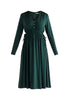 Paisie Ruched Waist Modal Dress in Dark Green Cut Out