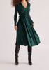 Paisie Ruched Waist Modal Dress in Dark Green