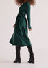Paisie Ruched Waist Modal Dress in Dark Green Side