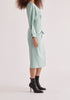 Paisie Satin Wrap Dress in Teal Side