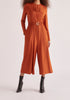 Paisie Ruched Modal Jumpsuit in Burnt Orange