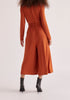Paisie Ruched Modal Jumpsuit in Burnt Orange Back