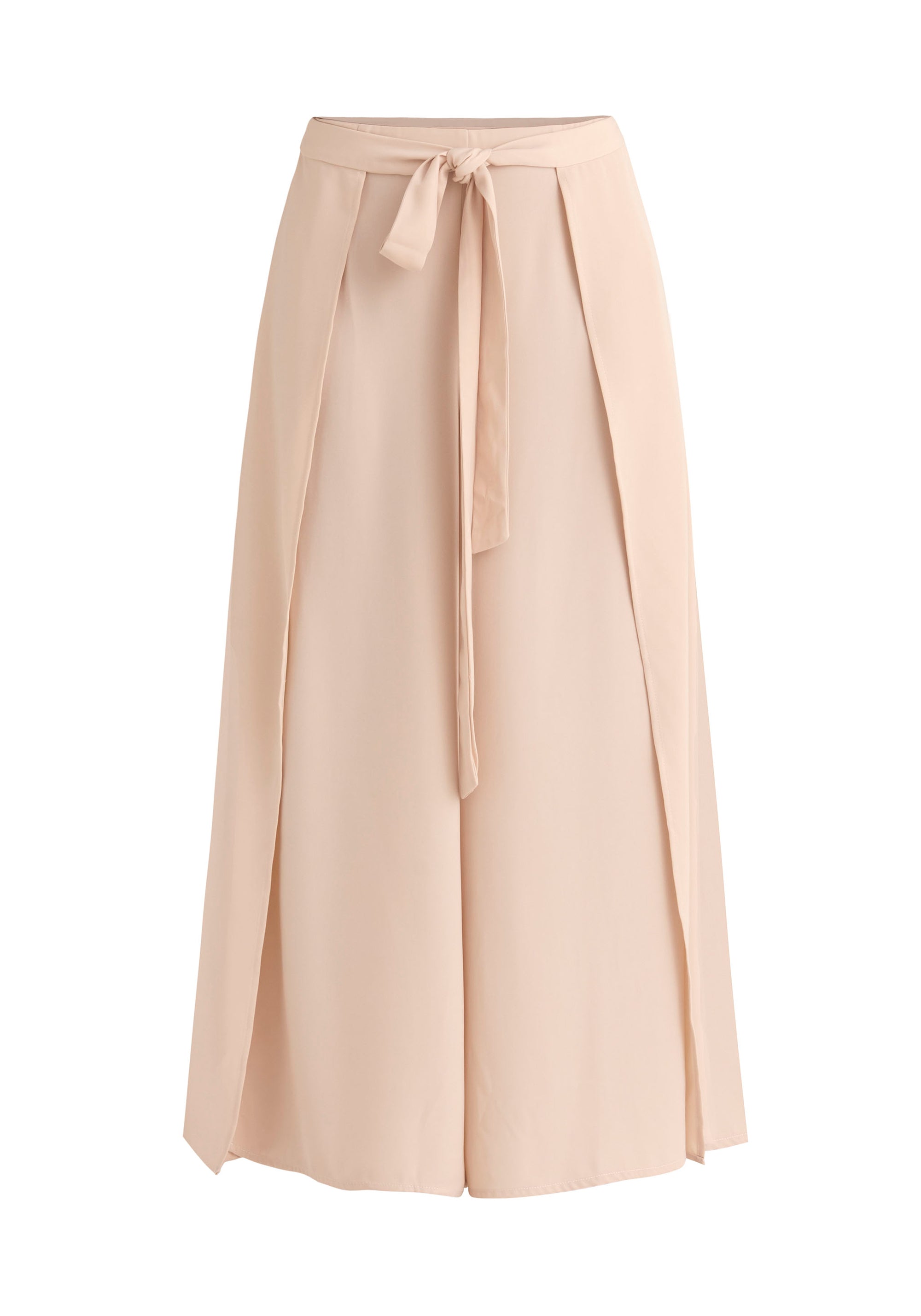 Paisie Layered Wide Leg Trousers in Cream Cut Out