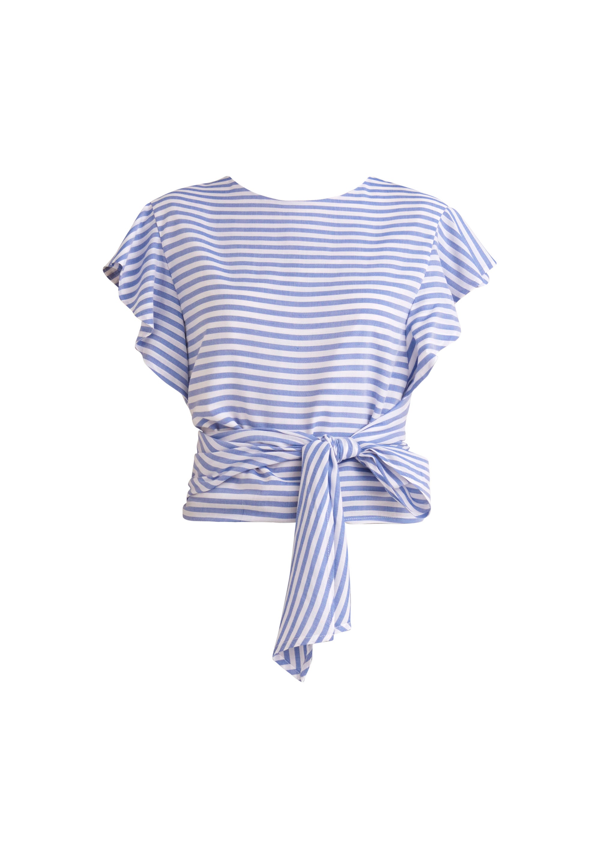 Paisie Striped Two-Way Top in Blue and White Cut Out