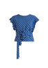 Paisie Polka Dot Two-Way Top in Dark Blue and White Cut Out