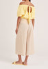 Paisie Tencel Wrap Culottes in Beige Back