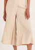 Paisie Tencel Wrap Culottes in Beige Close Up