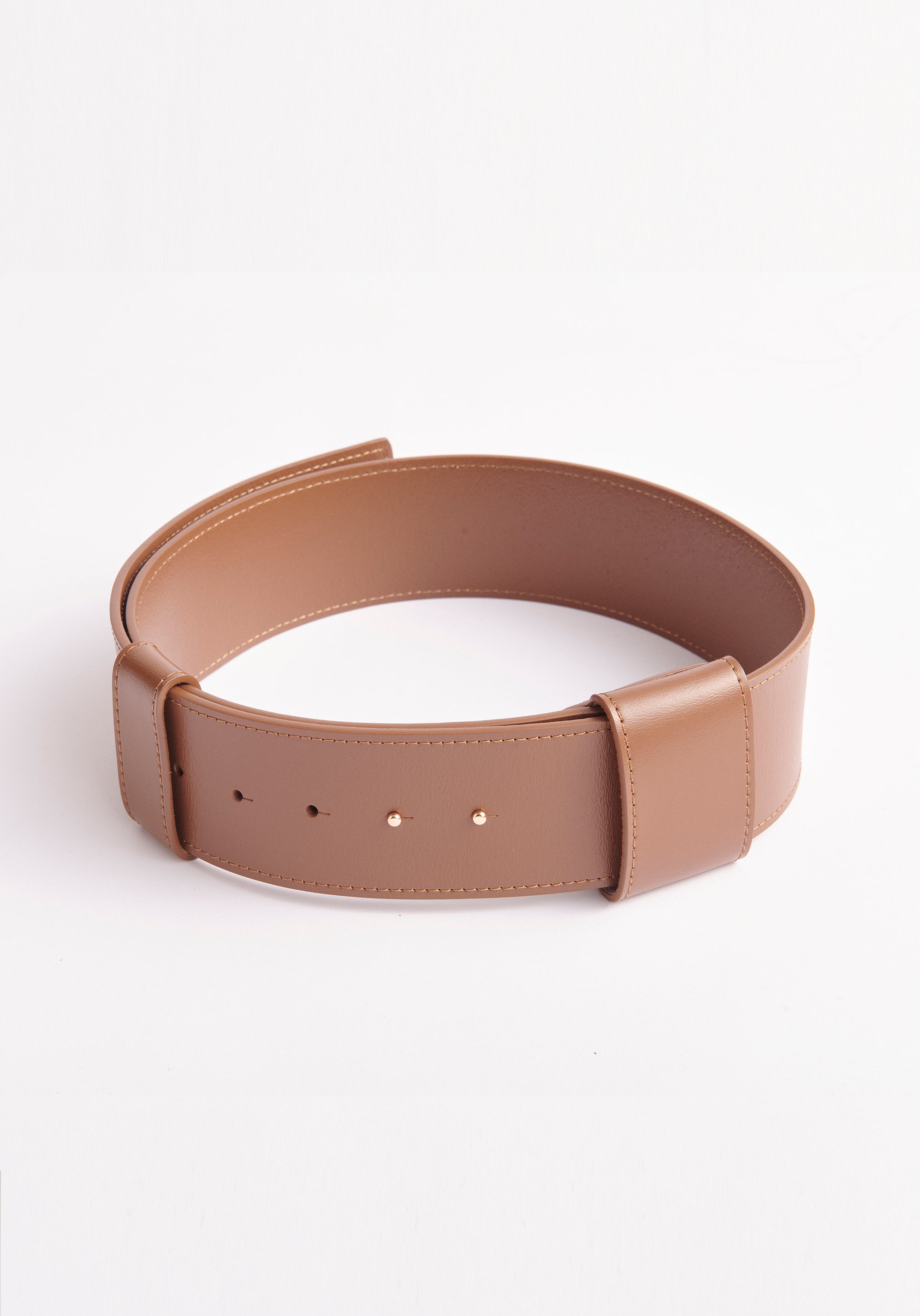 Paisie Wide Leather Belt in Brown