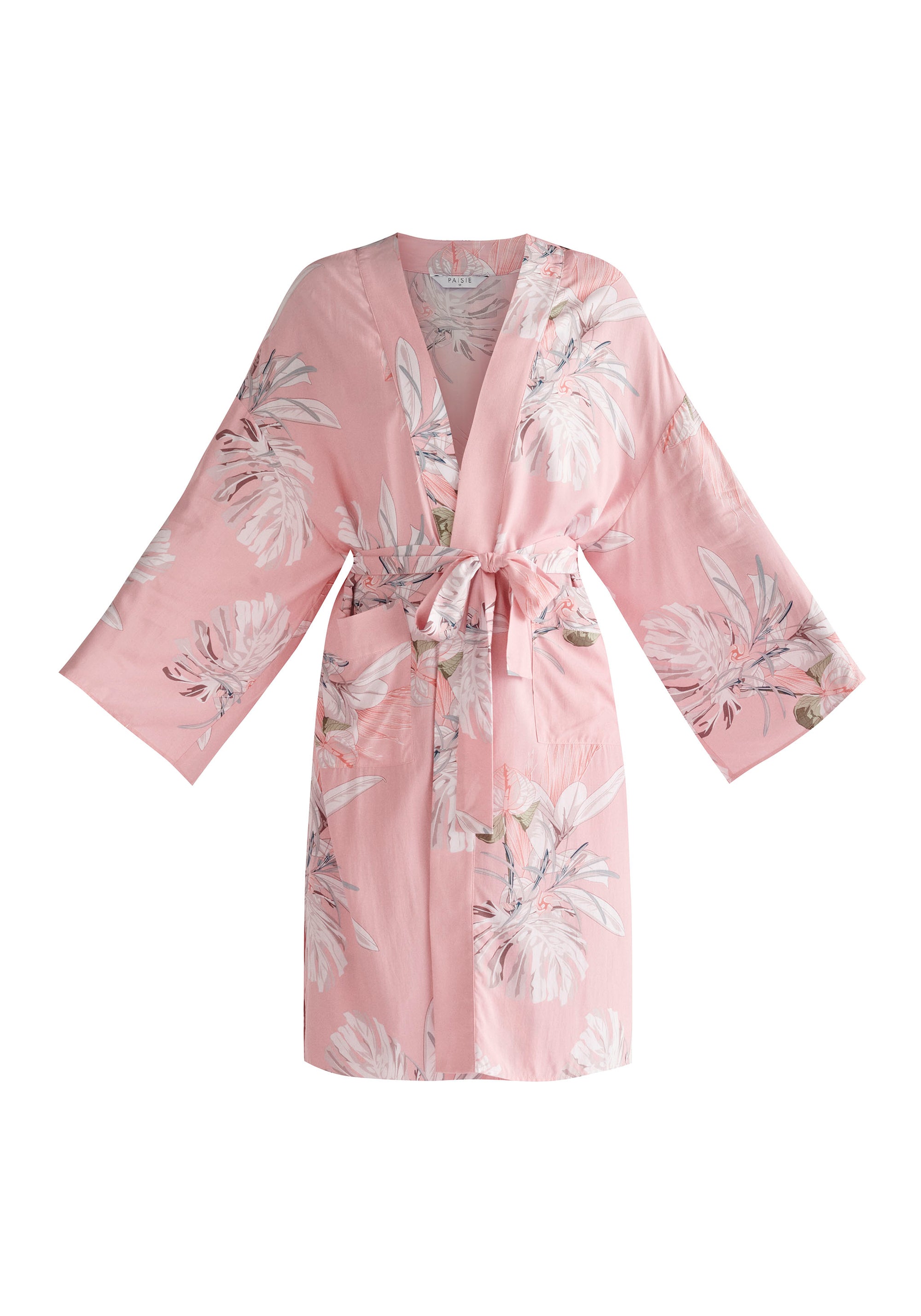 Paisie Floral Kimono Robe in Pink Cut Out