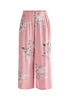 Paisie Floral Pyjama Trousers in Pink Cut Out