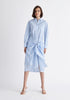 Paisie Striped Waist Tie Shirt Dress