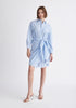 Paisie Striped Waist Tie Shirt Dress