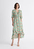 Paisie Floral Dip Hem Wrap Dress
