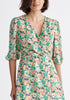 Paisie Floral Dip Hem Wrap Dress Close Up