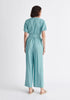 Paisie Puff Sleeve Sweetheart Jumpsuit in Teal Back