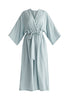 Paisie Tencel Kimono Jumpsuit in Teal Cut Out