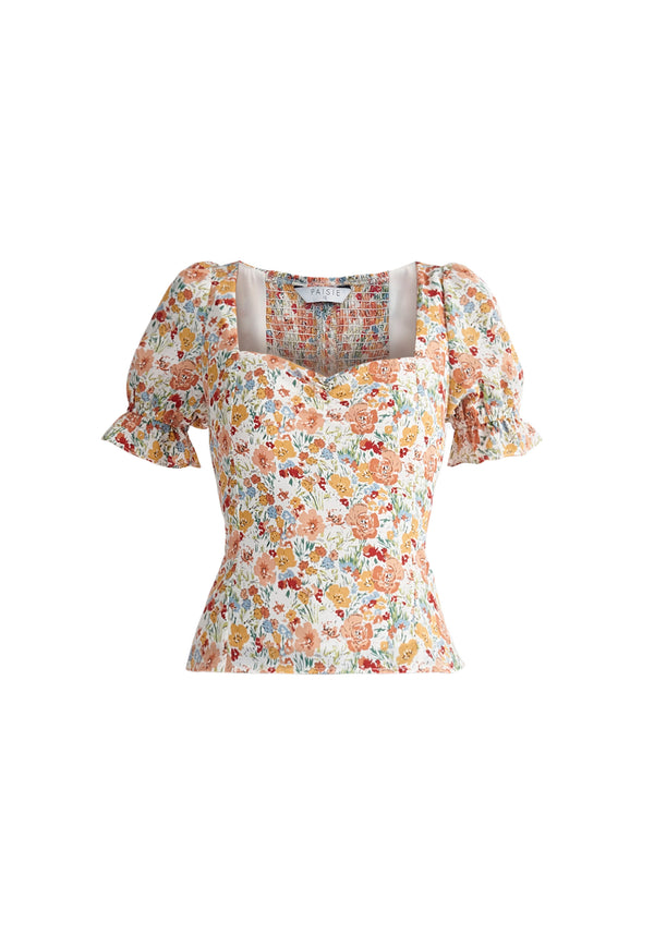 Paisie Floral Sweetheart Top Cut Out