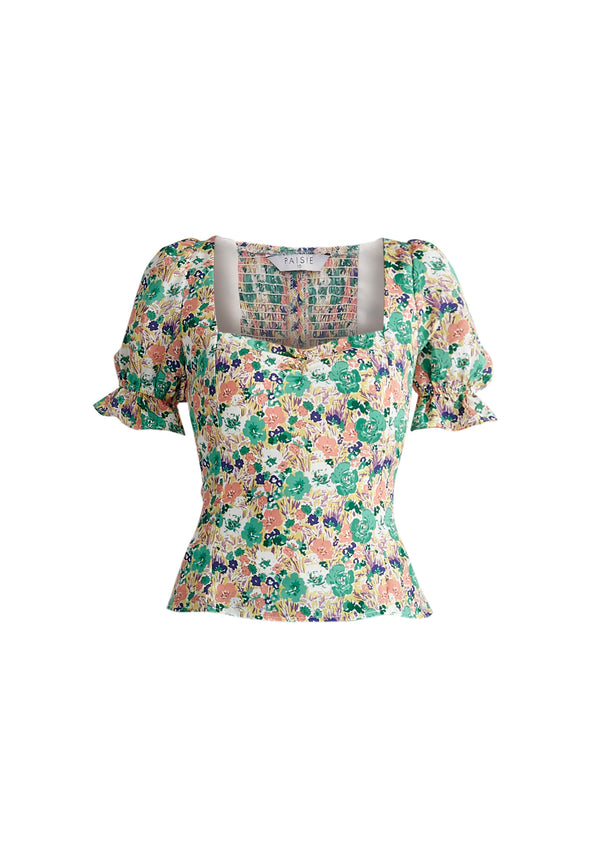 Paisie Floral Sweetheart Top Cut Out