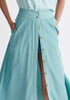 Paisie Midi Button Skort in Teal Close Up