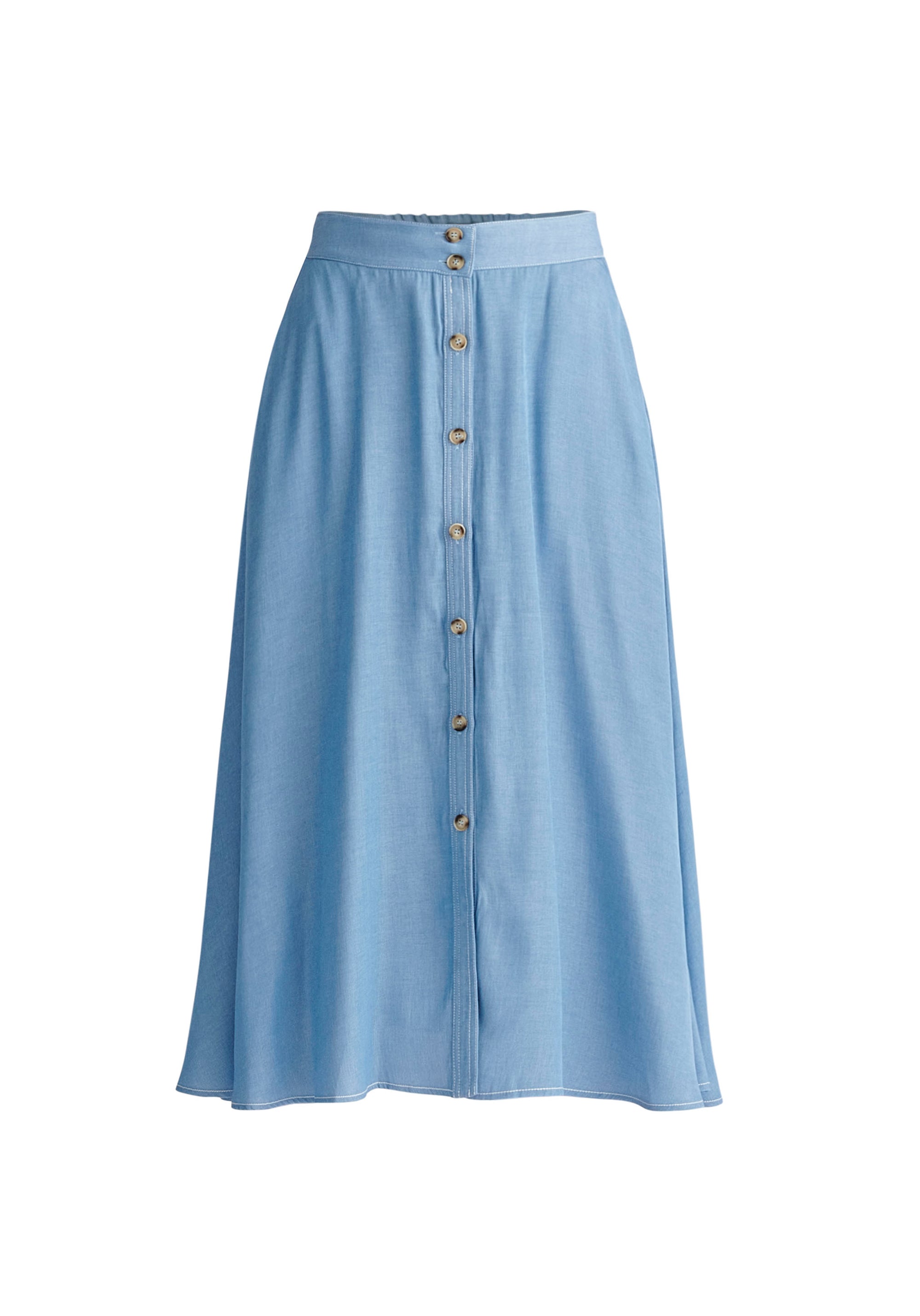 Paisie Midi Button Skort in Light Blue Cut Out