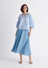 Paisie Midi Button Skort in Light Blue