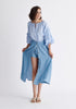 Paisie Midi Button Skort in Light Blue