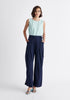 Paisie Pleated High Waist Trousers in Navy
