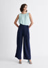 Paisie Pleated High Waist Trousers in Navy